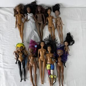 Lot 11 Fashion Dolls Barbie Mattel Mixed Disney DC Super Hero Girls African